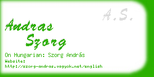 andras szorg business card